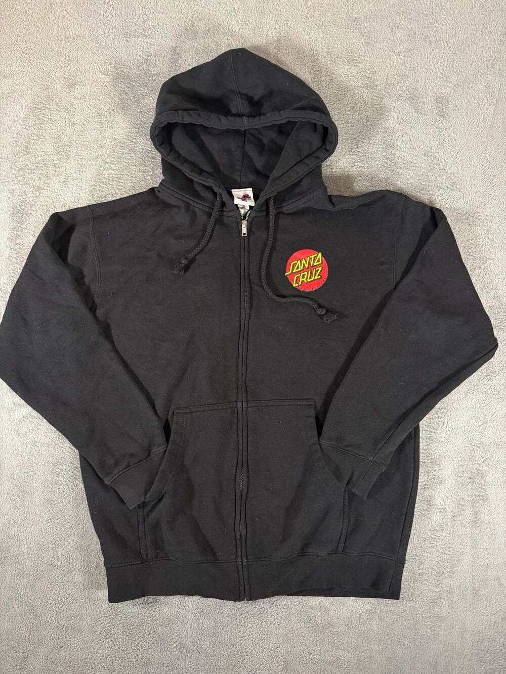 Santa Cruz Screaming Hand Zip Up Hoodie Size M Black